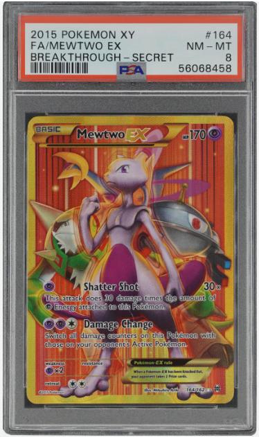 2015 Pokemon Xy Breakthrough #164 Fa/Mewtwo Ex Breakthrough-Secret PSA 8