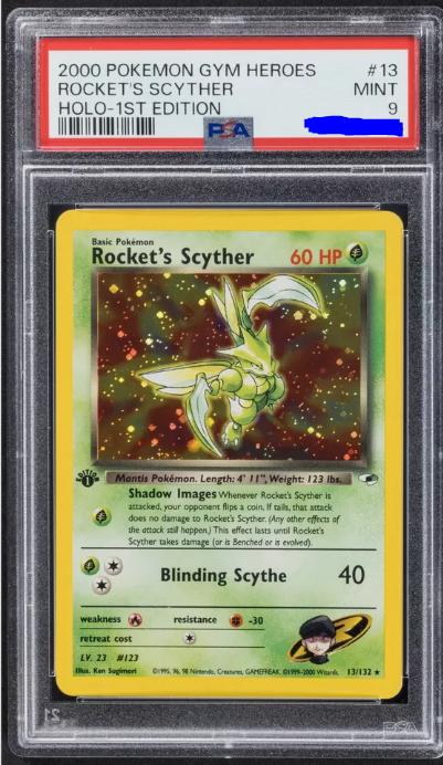 2000 Pokemon Gym Heroes #13 Rocket's Scyther Holo-1st Edition PSA 9