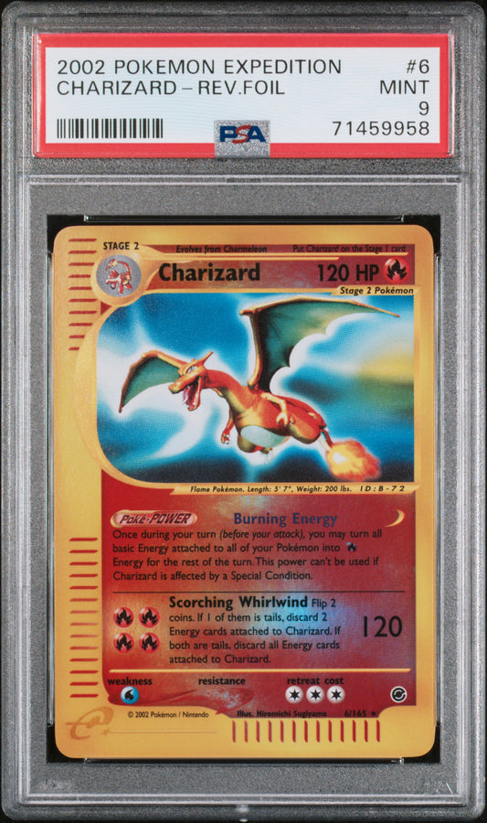 2002 Pokemon Expedition #6 Charizard-Rev.Foil PSA 9