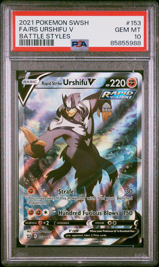 2021 Pokemon Sword & Shield Battle Styles #153 Fa/Rs Urshifu V PSA 10