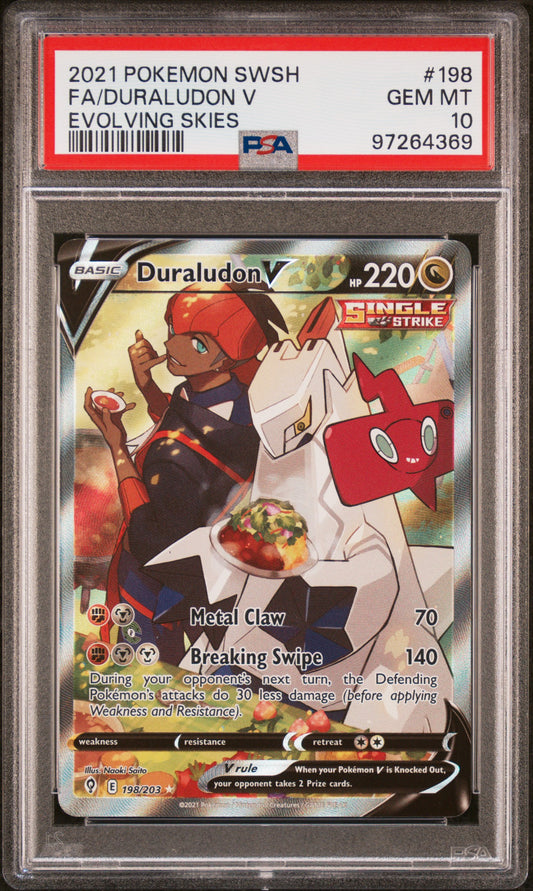 2021 Pokemon Sword & Shield Evolving Skies #198 Fa/Duraludon V PSA 10