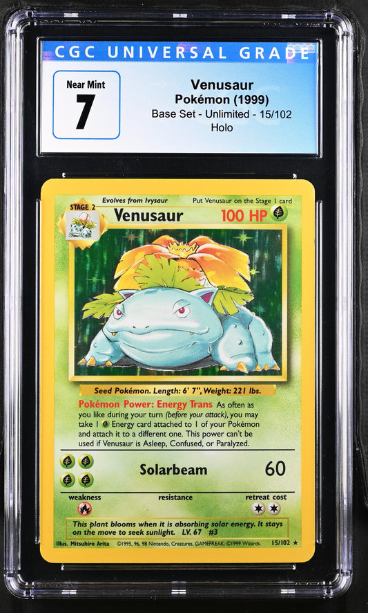 1999 Base Set - Unlimited #15/102 Venusaur CGC 7