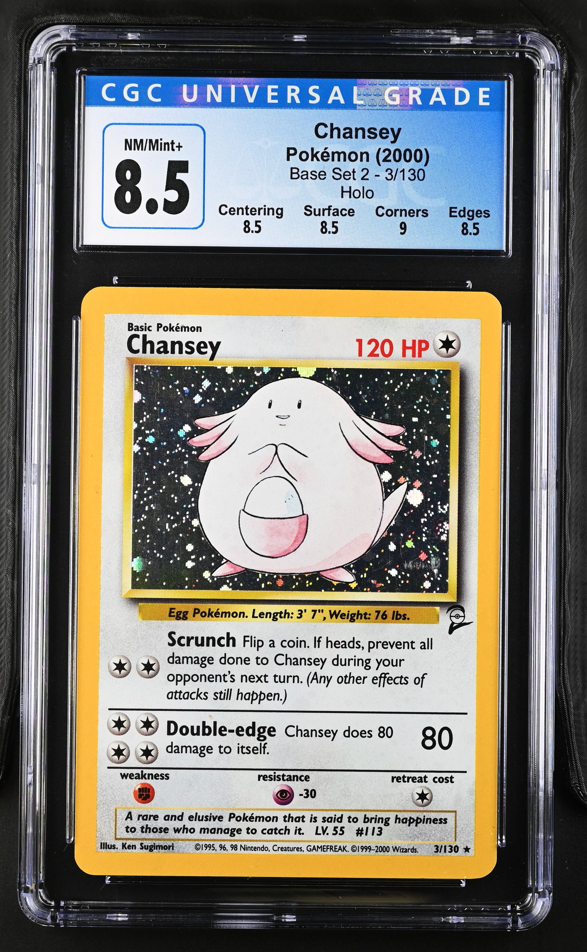 2000 Base Set 2 #3/130 Chansey CGC 8.5