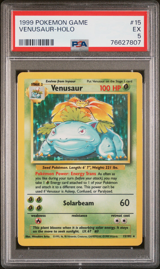 1999 Pokemon Game #15 Venusaur-Holo PSA 5