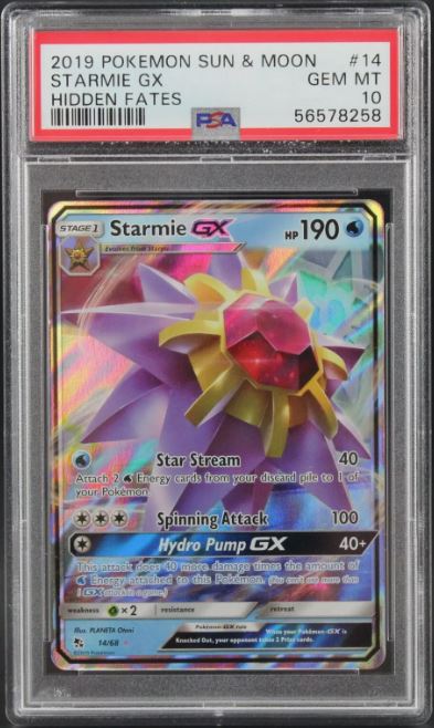 2019 Pokemon Sun & Moon Hidden Fates #14 Starmie Gx Hidden Fates PSA 10