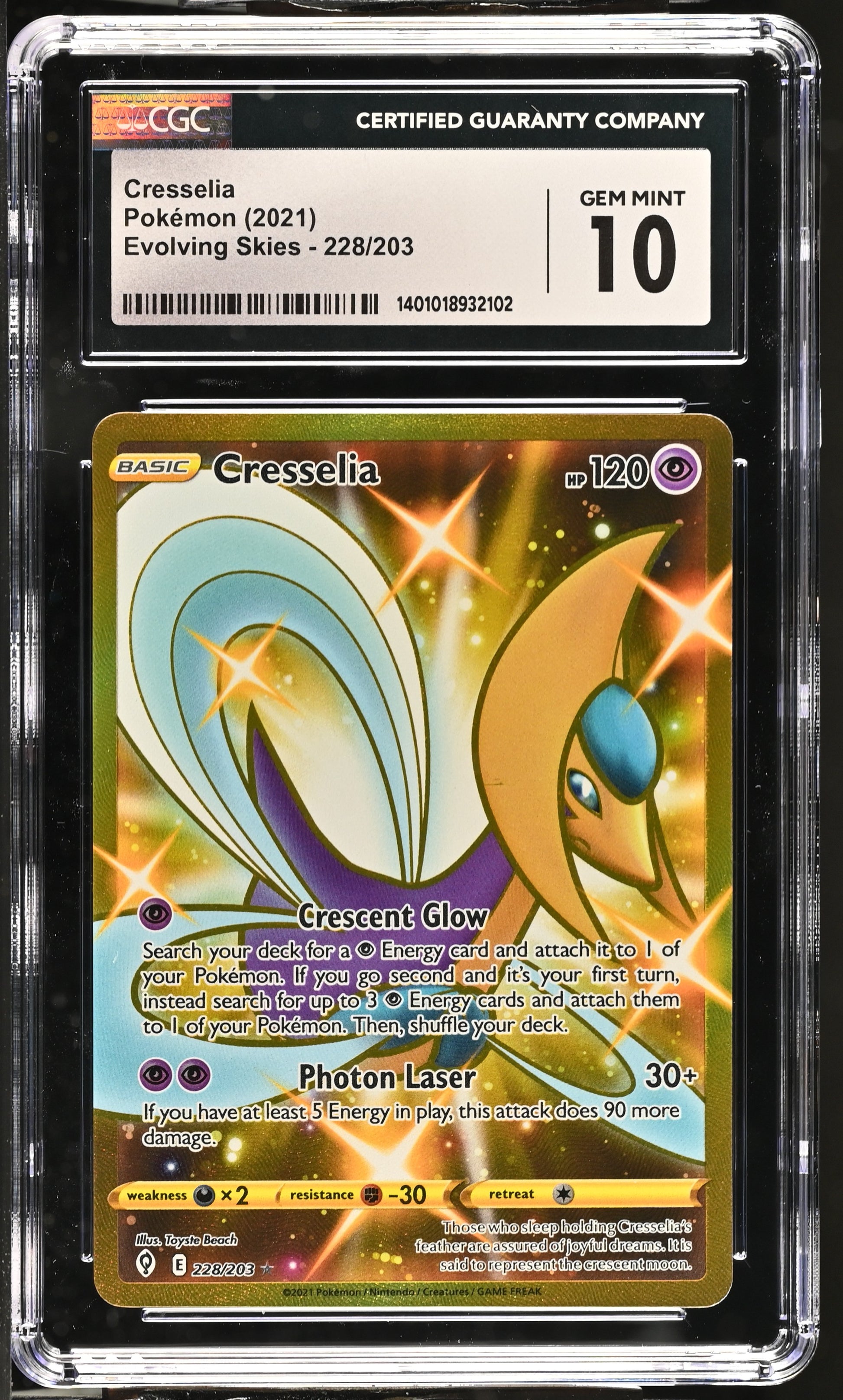 2021 Evolving Skies #228/203 Cresselia CGC 10