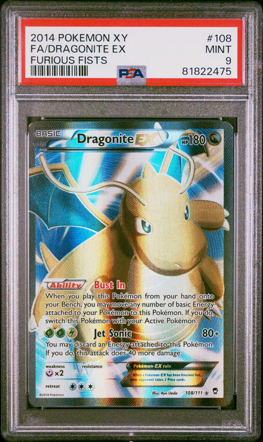 2014 Pokemon Xy Furious Fists #108 Fa/Dragonite Ex PSA 9