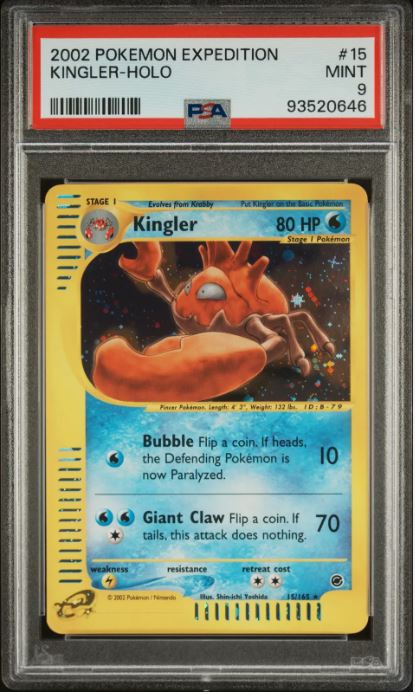 2002 Pokemon Expedition #15 Kingler-Holo PSA 9