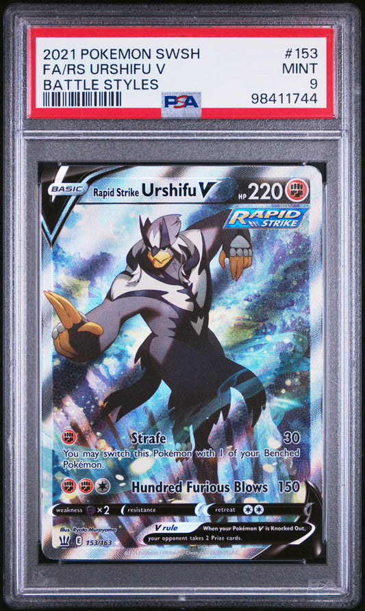 2021 Pokemon Sword & Shield Battle Styles #153 Fa/Rs Urshifu V PSA 9