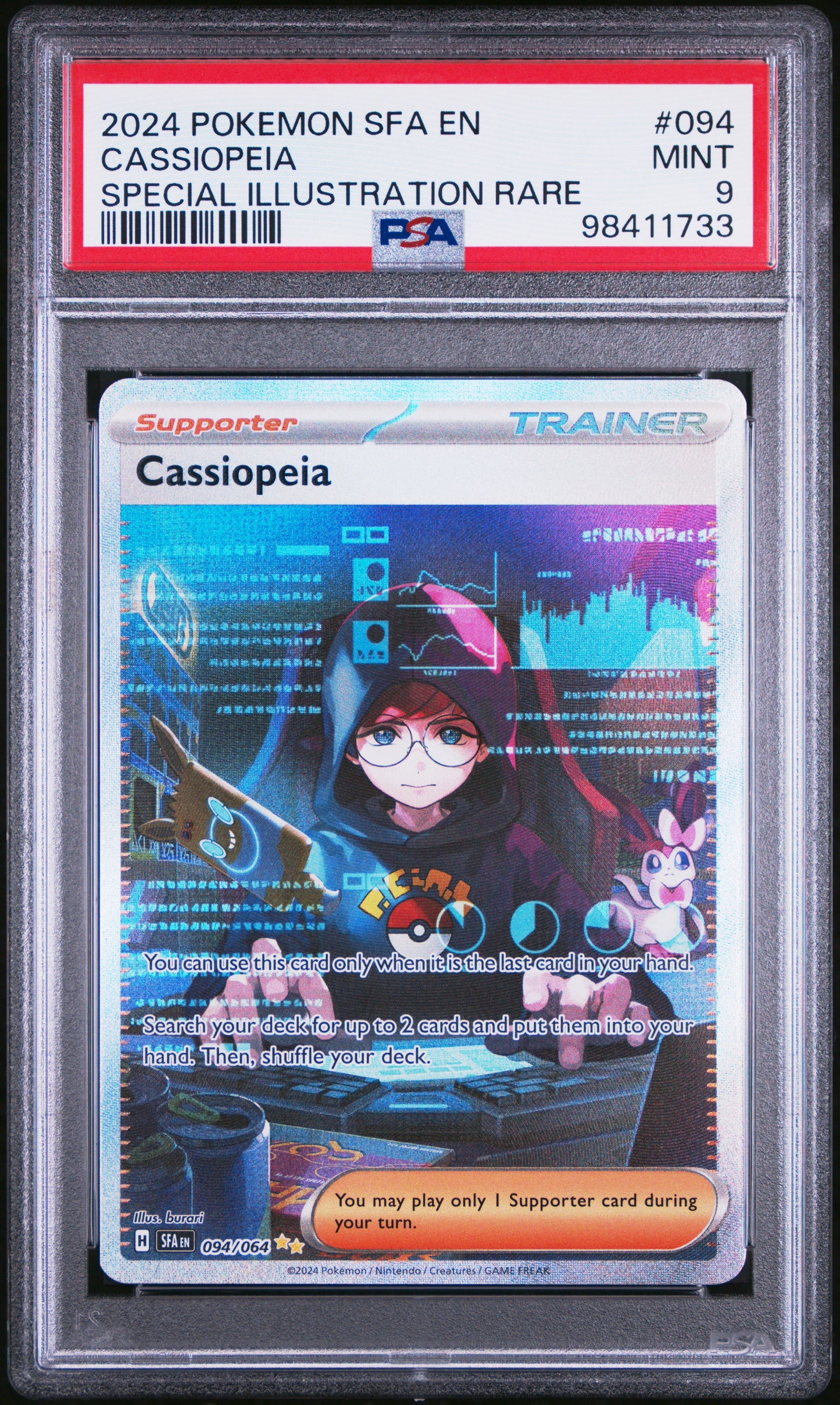 2024 Pokemon Sfa En-Shrouded Fable #094 Cassiopeia PSA 9