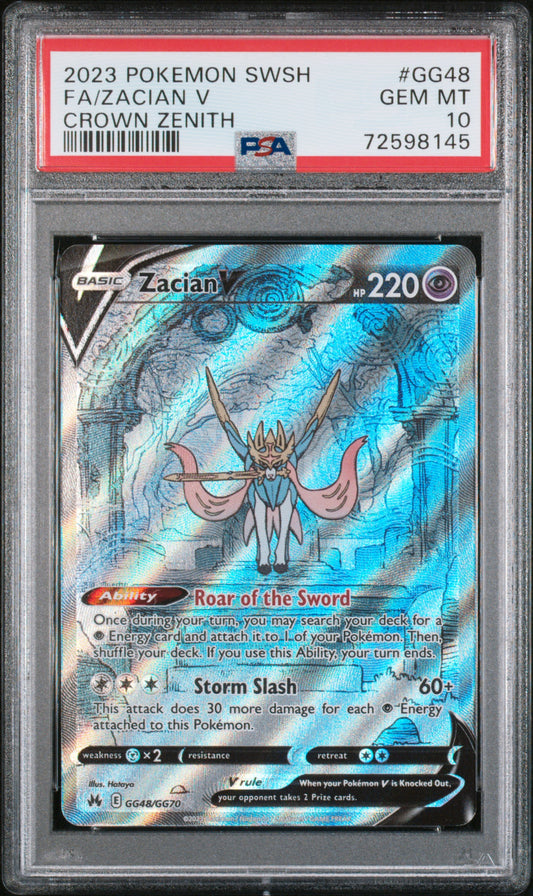 2023 Pokemon Sword And Shield Crown Zenith #GG48 Fa/Zacian V PSA 10