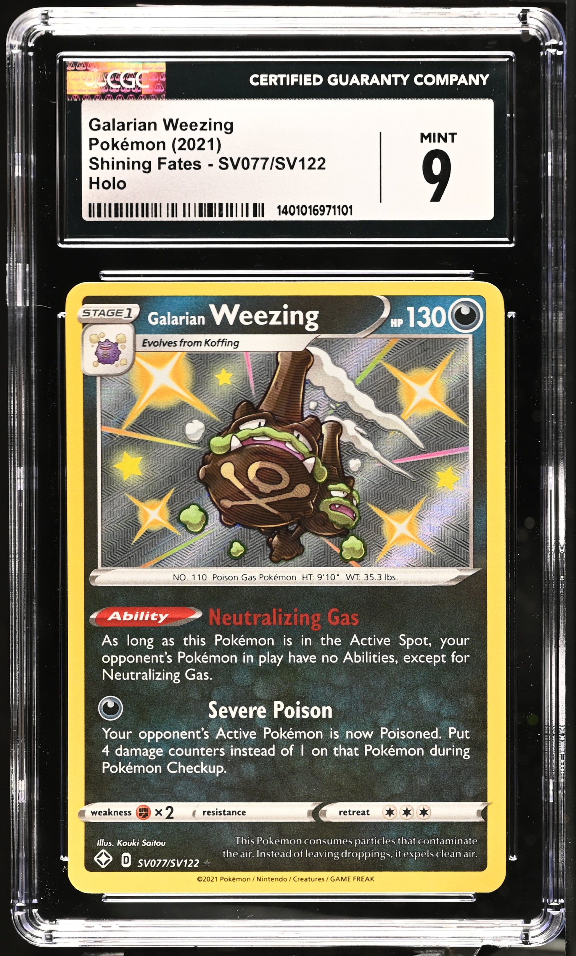 2021 Shining Fates #SV077/SV122 Galarian Weezing CGC 9