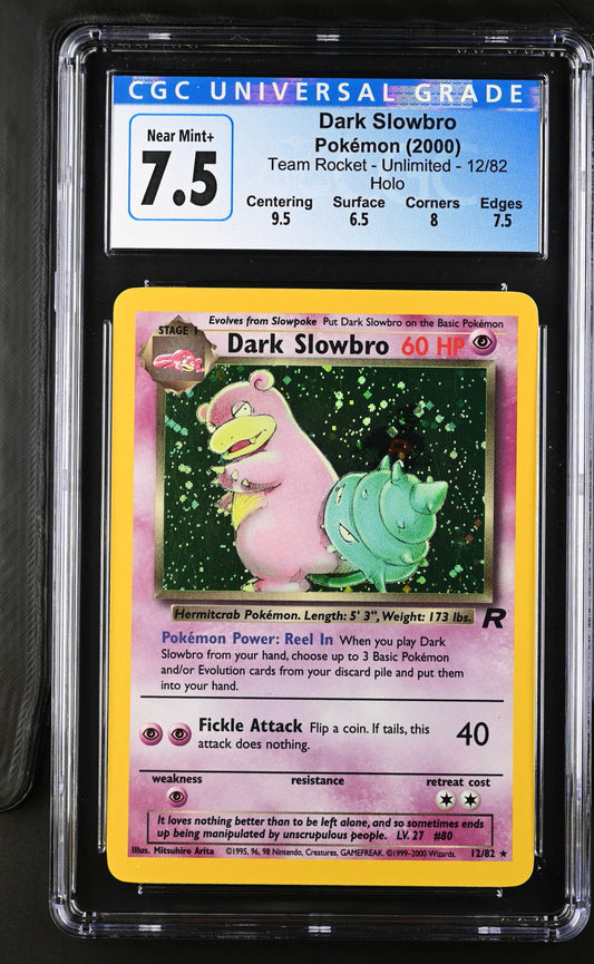 2000 Team Rocket - Unlimited #12/82 Dark Slowbro CGC 7.5