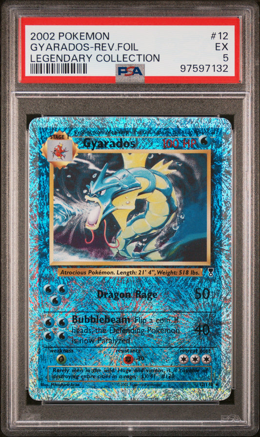 2002 Pokemon Legendary Collection #12 Gyarados-Rev.Foil PSA 5