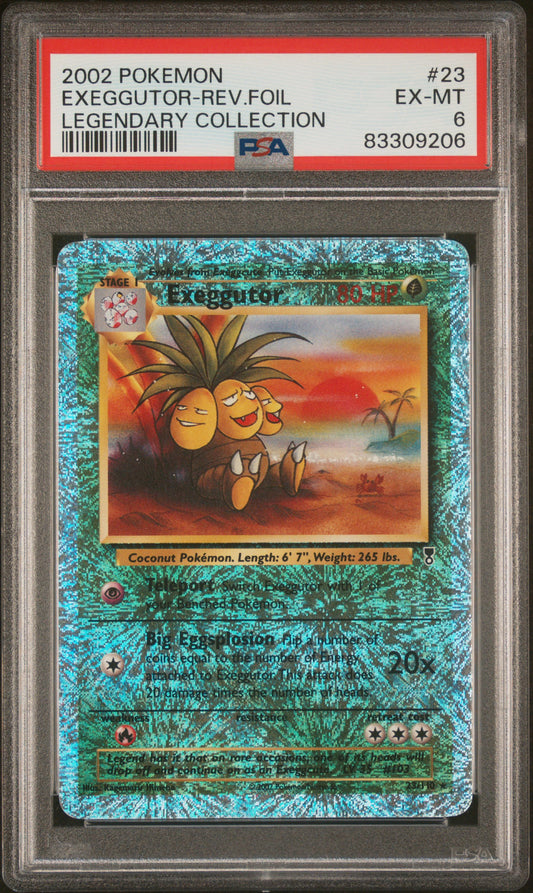 2002 Pokemon Legendary Collection #23 Exeggutor-Rev.Foil PSA 6