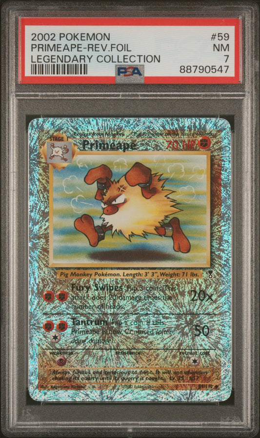 2002 Pokemon Legendary Collection #59 Primeape-Rev.Foil PSA 7