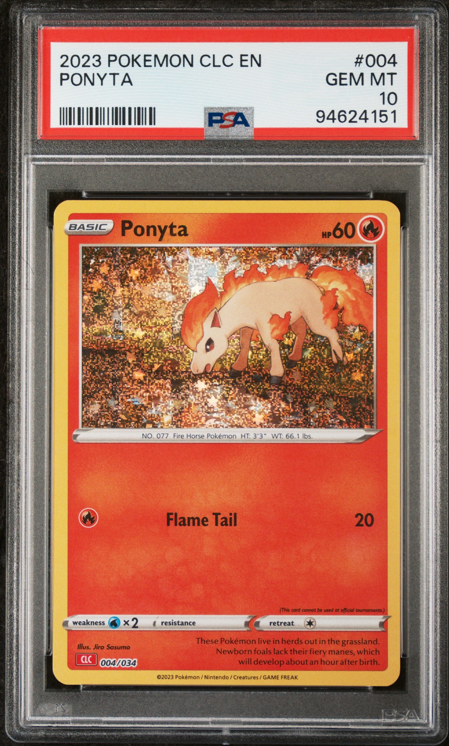 2023 Pokemon CLC Classic Charizard & Ho-Oh Ex Deck #004 Ponyta PSA 10