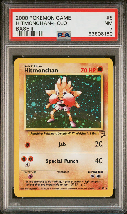 2000 Pokemon Game Base Ii #8 Hitmonchan-Holo PSA 7