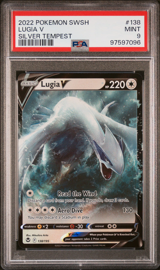 2022 Pokemon Sword & Shield Silver Tempest #138 Lugia V PSA 9