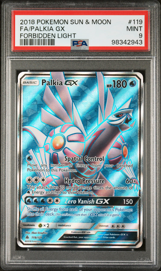 2018 Pokemon Sun & Moon Forbidden Light #119 Fa/Palkia Gx PSA 9