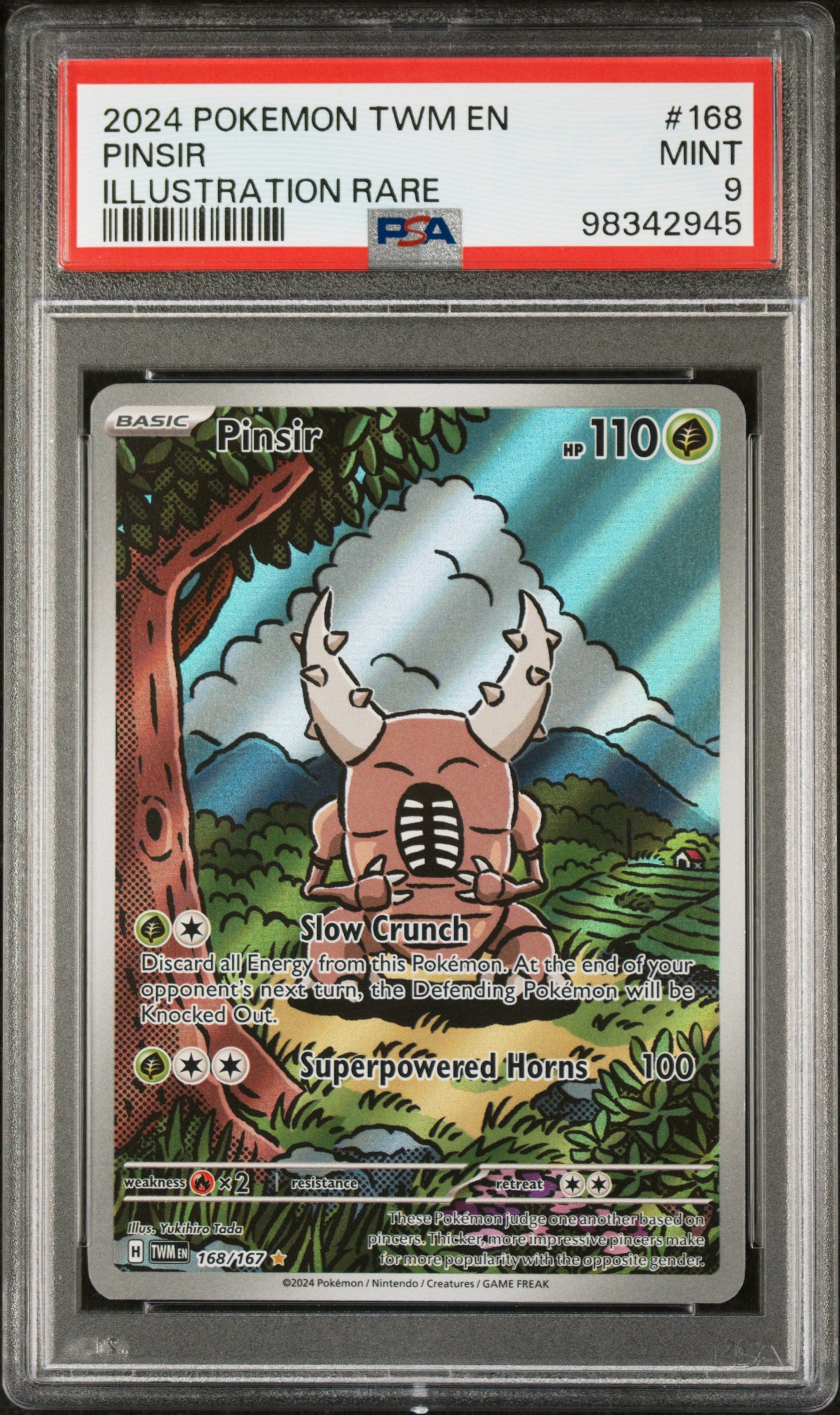 2024 Pokemon Twm En-Twilight Masquerade #168 Pinsir PSA 9