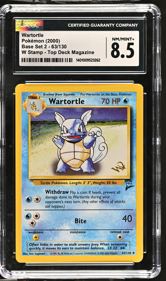 2000 Base Set 2 #63/130 Wartortle CGC 8.5