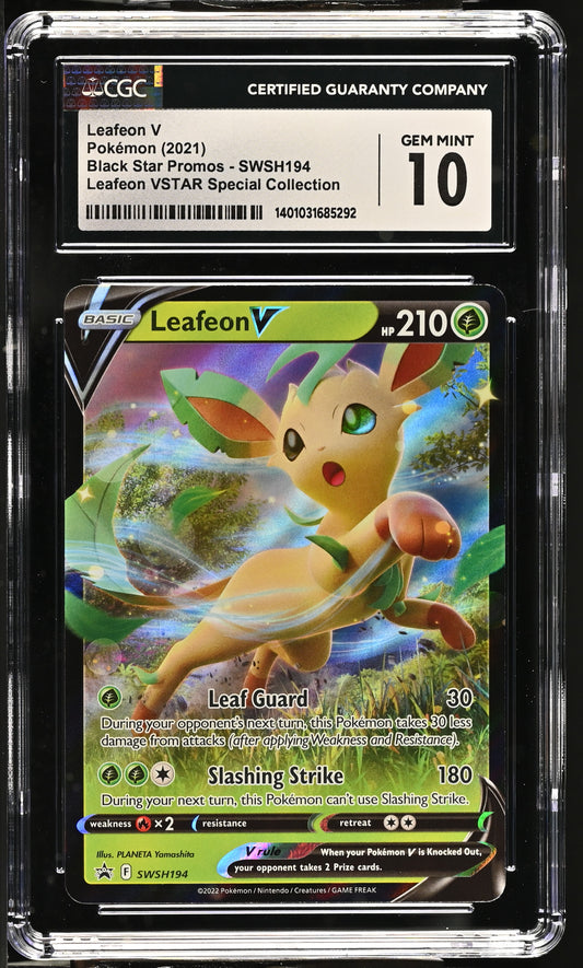 2021 Black Star Promos - Sword & Shield #SWSH194 Leafeon V CGC 10