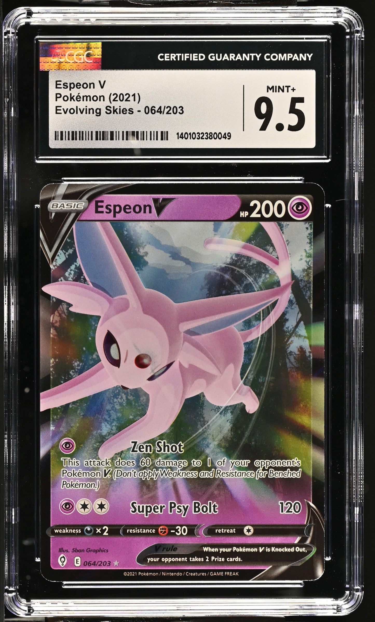 2021 Evolving Skies #064/203 Espeon V CGC 9.5