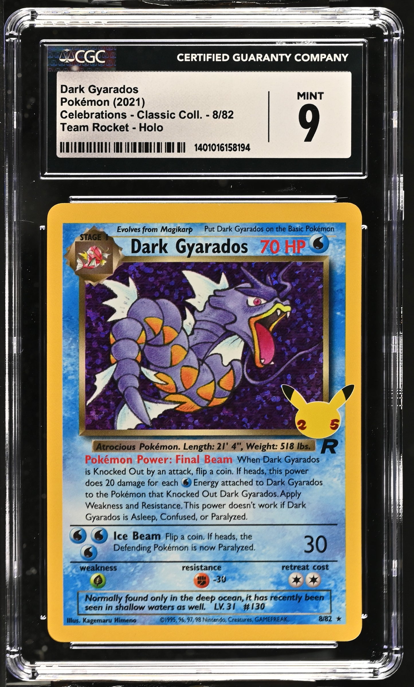 2021 Celebrations - Classic Collection #8/82 Dark Gyarados CGC 9