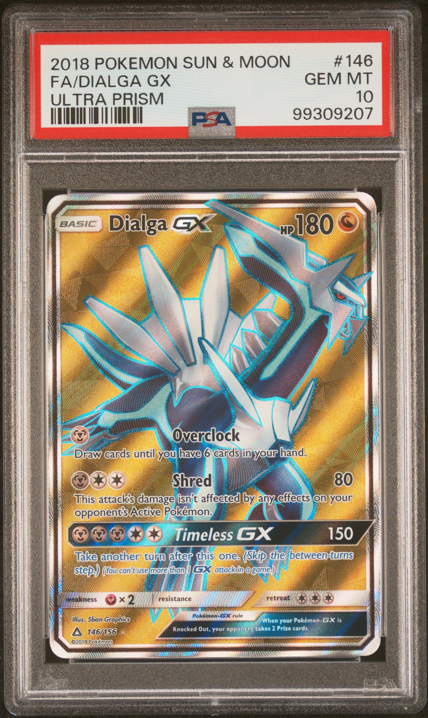 2018 Pokemon Sun & Moon Ultra Prism #146 Fa/Dialga Gx PSA 10