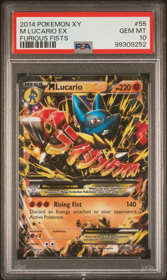 2014 Pokemon Xy Furious Fists #55 M Lucario Ex PSA 10