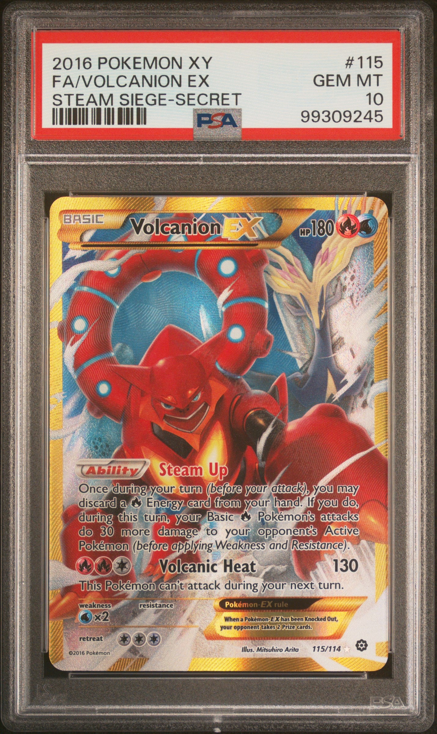 2016 Pokemon Xy Steam Siege #115 Fa/Volcanion Ex PSA 10