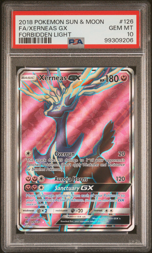 2018 Pokemon Sun & Moon Forbidden Light #126 Fa/Xerneas Gx PSA 10