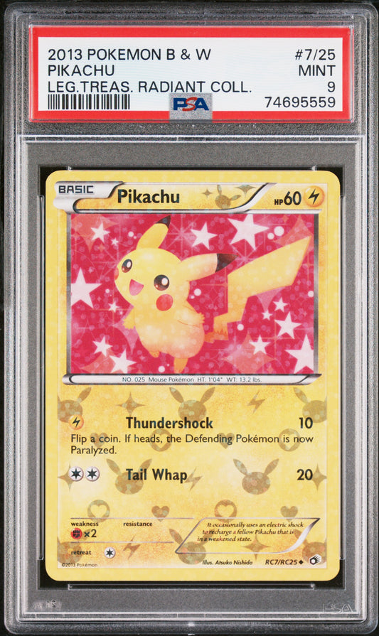 2013 Pokemon Legendary Treasures Radiant Collection #7/25 Pikachu PSA 9