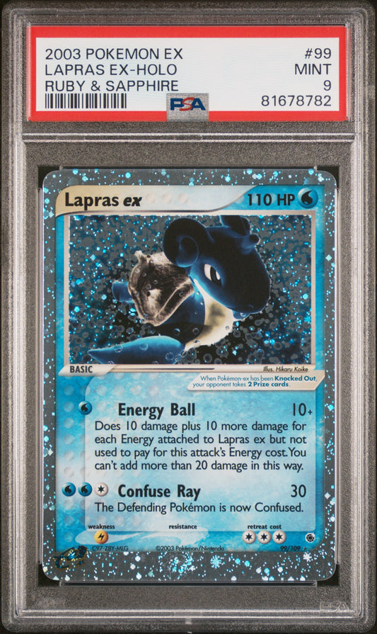 2003 Pokemon Ex Ruby & Sapphire #99 Lapras Ex-Holo Ruby & Sapphire PSA 9