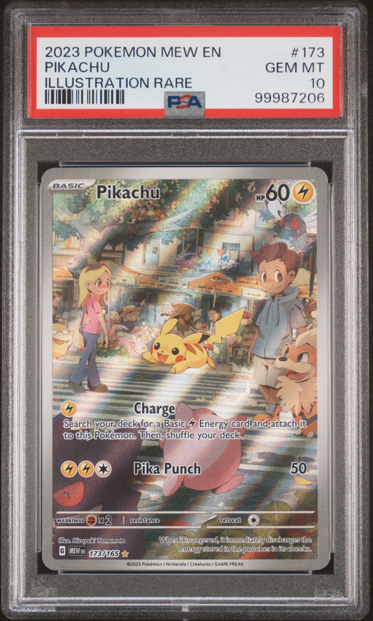 2023 Pokemon Mew En-151 #173 Pikachu Illustration Rare PSA 10