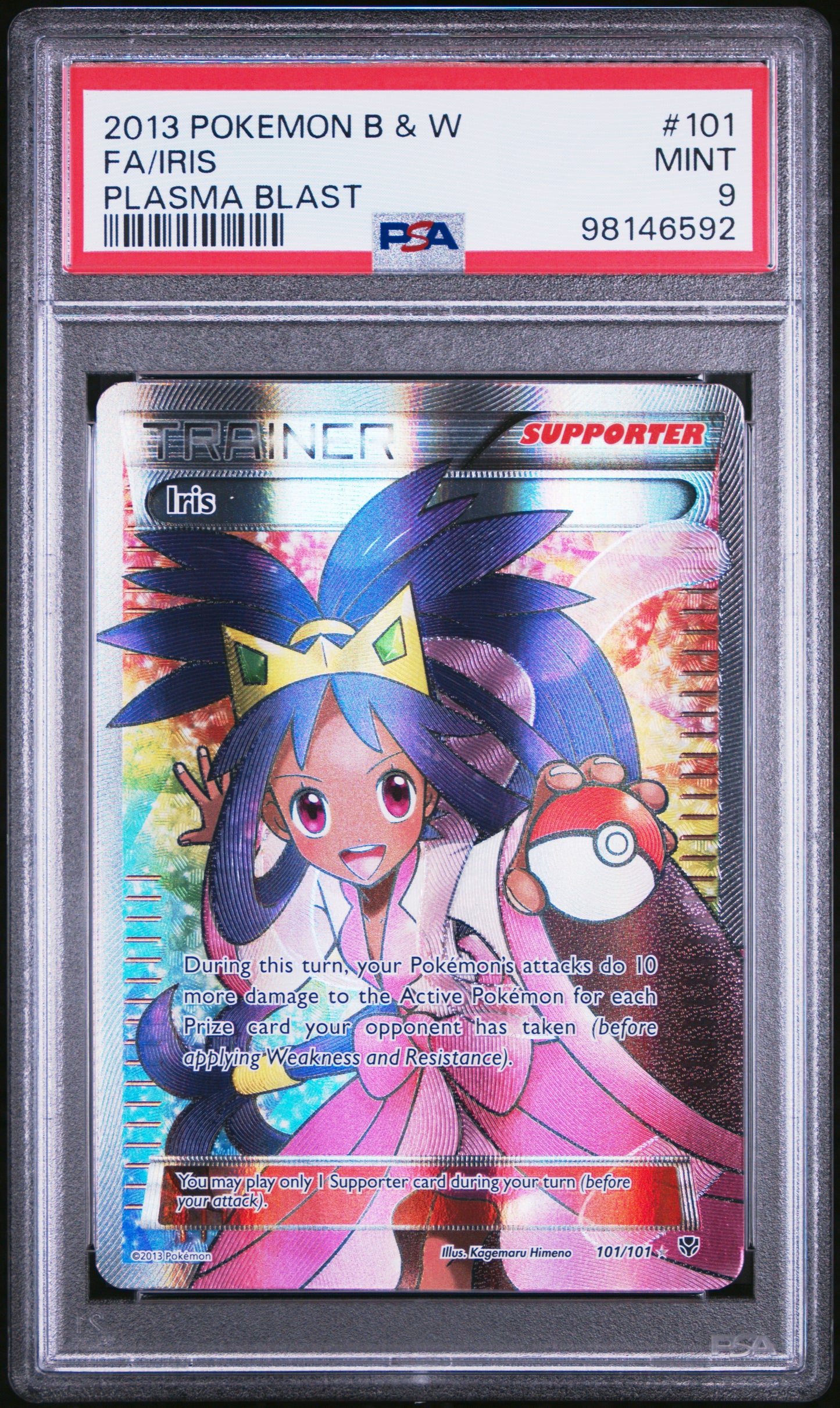 2013 Pokemon Black & White Plasma Blast #101 Fa/Iris PSA 9