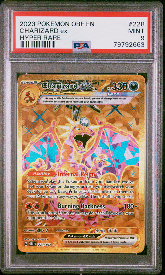 2023 Pokemon Obf En-Obsidian Flames #228 Charizard Ex PSA 9