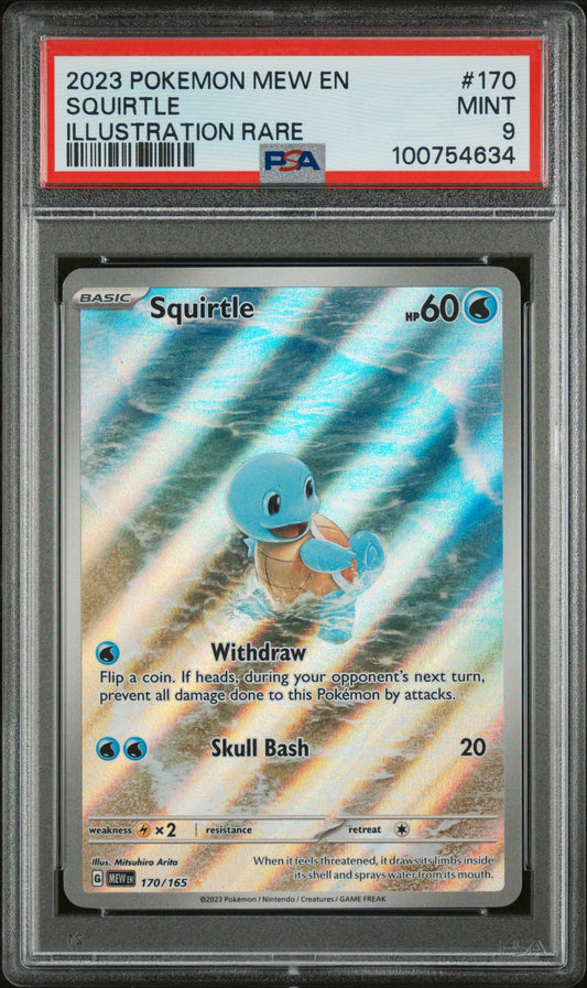 2023 Pokemon Mew En-151 #170 Squirtle PSA 9