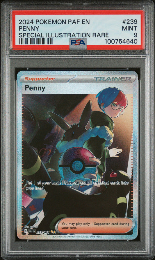 2024 Pokemon Paf En-Paldean Fates #239 Penny PSA 9