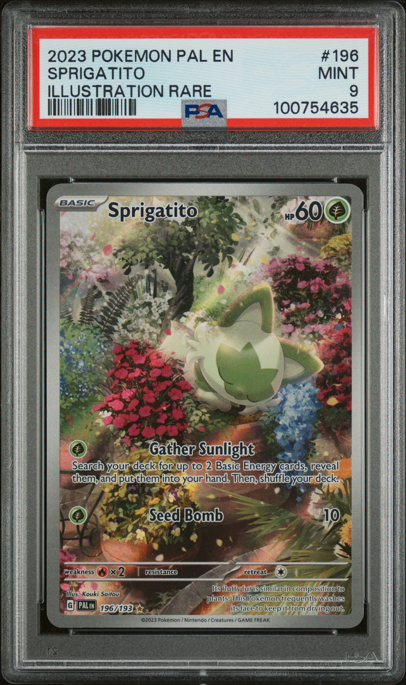 2023 Pokemon Pal En-Paldea Evolved #196 Sprigatito PSA 9