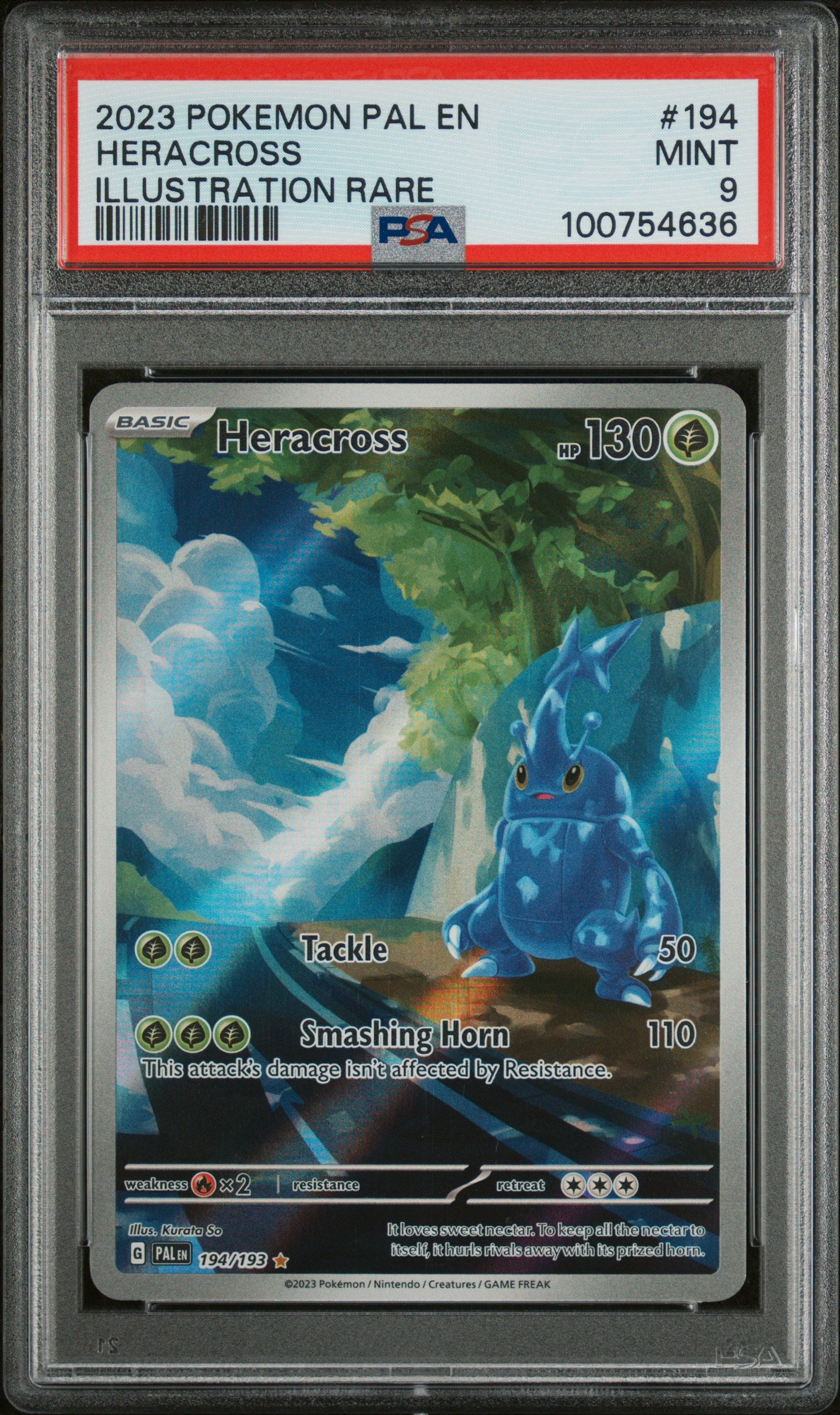 2023 Pokemon Pal En-Paldea Evolved #194 Heracross PSA 9