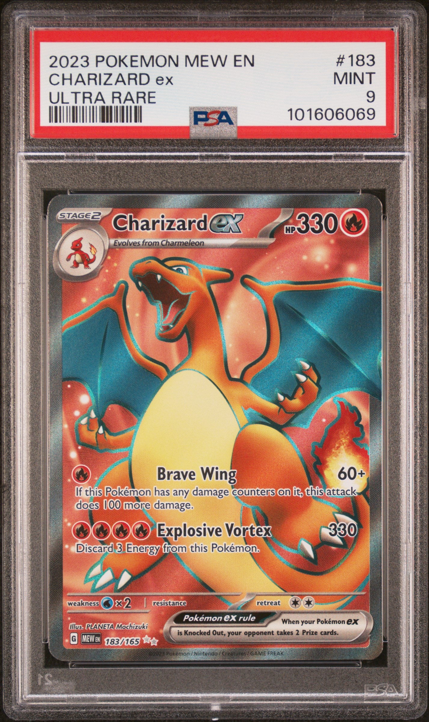 2023 Pokemon Mew En-151 #183 Charizard Ex PSA 9